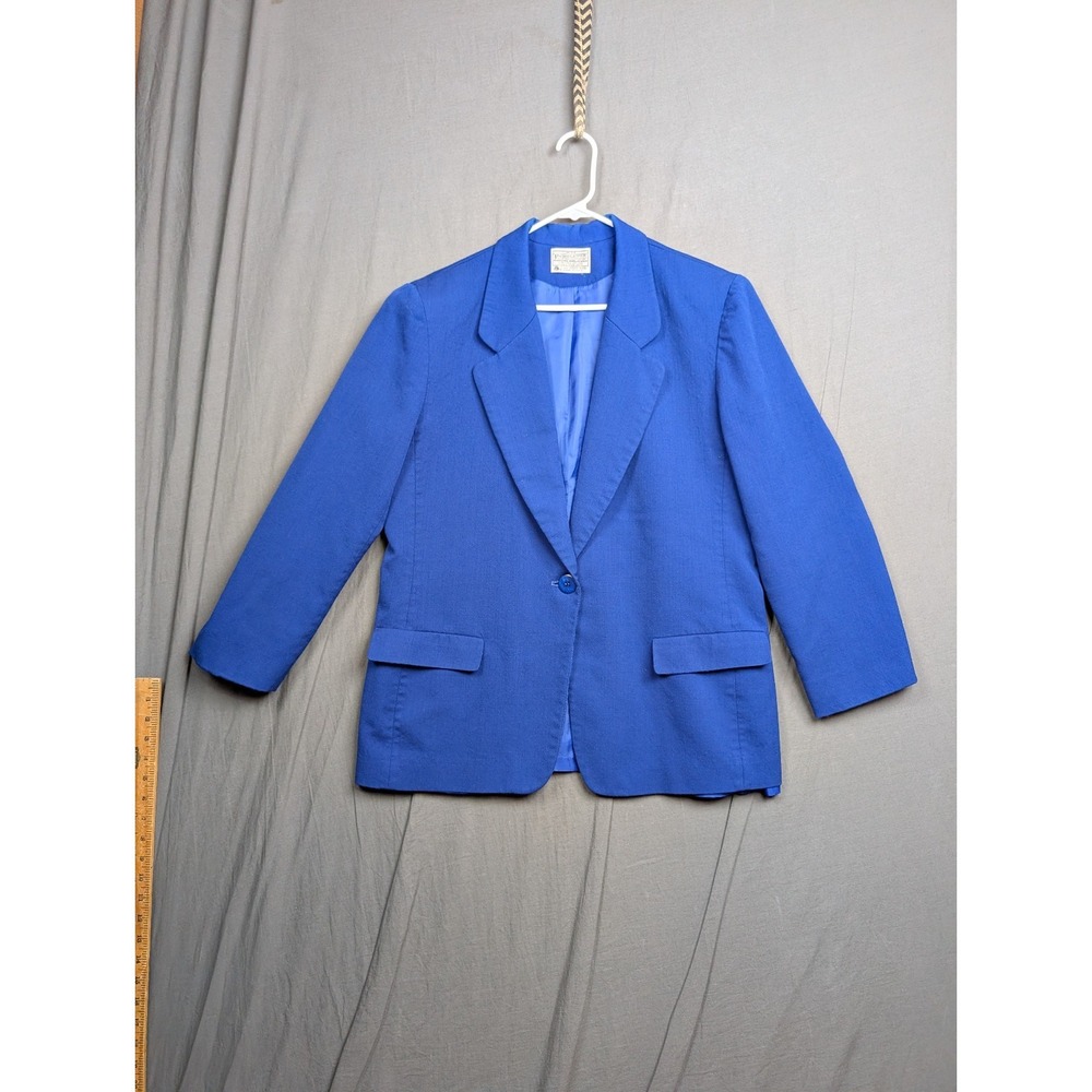 Miss Pendleton‎ Blazer Adult Size 16 Blue Suit Sport Jacket Pockets Coat Women